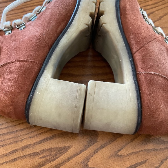 Mi.iM Camel Lace Up Suede Platform, Chunky Heel Ankle Boots, Women’s Sz 8.5 - Picture 8 of 12
